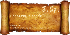 Beretzky Szeráf névjegykártya